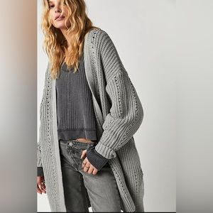 Free People Gray Knit Cardigan